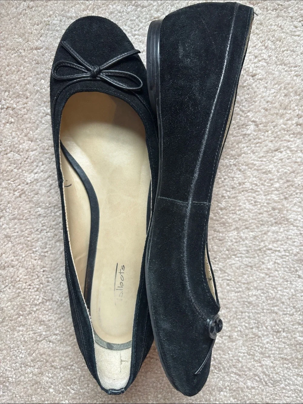 Talbots Black Suede Bow Ballet Flats - Picture 4 of 7